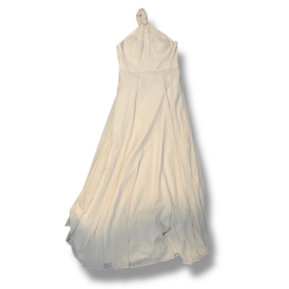 Jenny Yoo Cream Halter Braidsmaid Dress Size 12